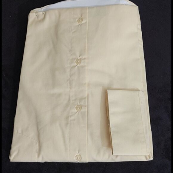 MEN'S DOMANI YELLOW DRESS SHIRT 18 X 34-35 - Picture 2 of 4